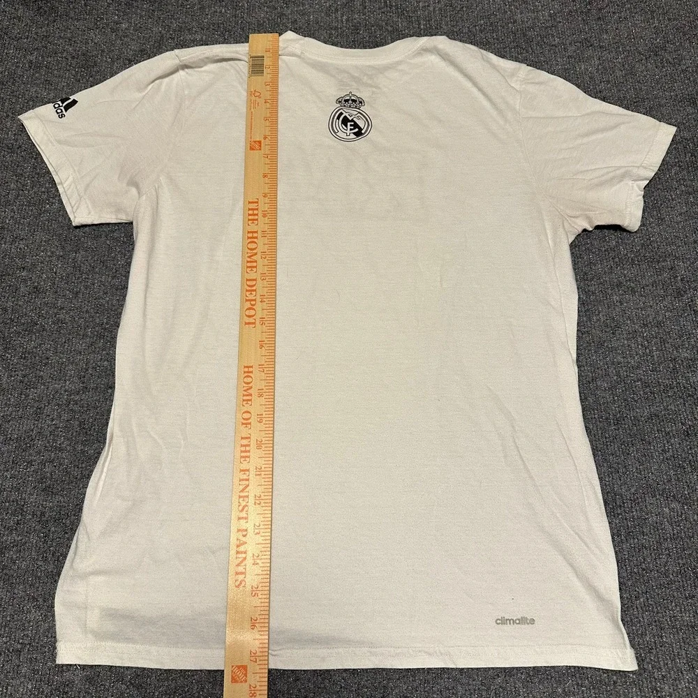 Adidas Real Madrid RM Climalite Performance Graphic T-Shirt Mens Large White